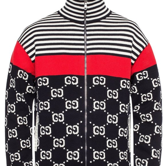 Gucci GG Supreme Striped Knit Cardigan with Zipper NEW WITH TAGS - Picture 1 of 3